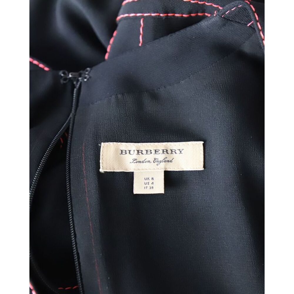 Burberry Contrasting Stitch Detail Dress In Black Viscose - Picture 4 of 5